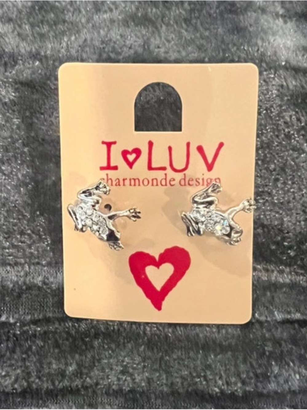 Charmonde Silver Frog Stud Earrings Silver